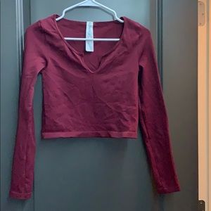 cute long sleeve ribbed top